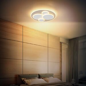 Globo LED stropní svítidlo Monty, Ø 49 cm, bílé/pískové, kov/plast, Krémová / jantar, Obývací pokoj / jídelna, kov, Moderní