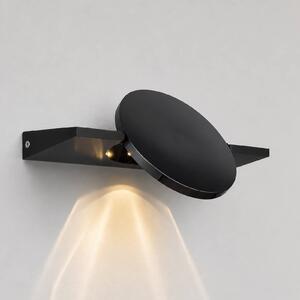 Globo LED nástěnné světlo Jasper, výška 28 cm, matná černá, kov, Černá, Obývací pokoj / jídelna, kov, Moderní