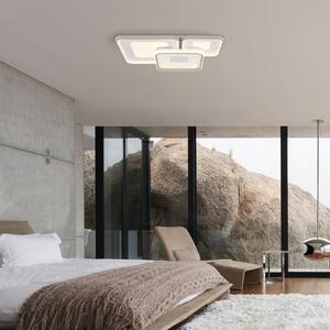 Globo LED stropní svítidlo Mosaiko, délka 54 cm, bílá/písková, kov, stmívatelný, Krémová / jantar, Obývací pokoj / jídelna, kov, Moderní