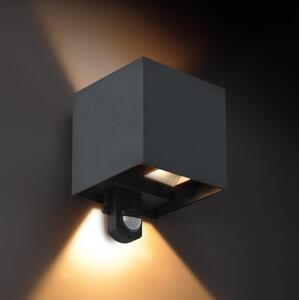 Brilagi - LED Venkovní nástěnné svítidlo se senzorem CUBE LED/6W/230V antracit