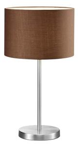 Trio Leuchten 511100114 HOTEL - Moderní stolní lampa v hnědé barvě 1 x E27, 55cm (Moderní stolní lampa s hnědým textilním stínidlem)