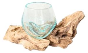 VÁZA, dřevo, sklo, 8 cm Ambia Home - Skleněné vázy