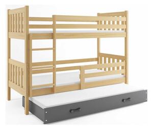 Dětská postel CARINO s výsuvnou postelí 80x190 cm - borovice Šedá