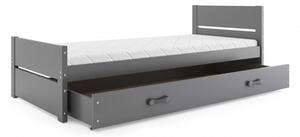 Dětská postel BARTEK s úložným prostorem 90x200 cm - grafit