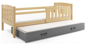 Dětská postel KUBUS s výsuvnou postelí 90x200 cm - borovice Zelená