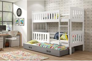 Dětská patrová postel KUBUS s výsuvnou postelí 80x190 cm - bílá Bílá