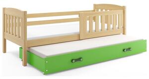 Dětská postel KUBUS s výsuvnou postelí 90x200 cm - borovice Modrá