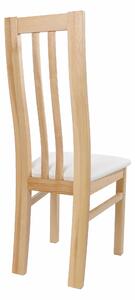 Masivní jasanová židle Oslo s bílou koženkou