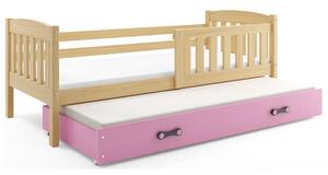 Dětská postel KUBUS s výsuvnou postelí 90x200 cm - borovice Bílá