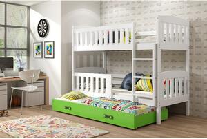 Dětská patrová postel KUBUS s výsuvnou postelí 80x190 cm - bílá Bílá