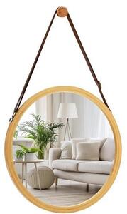 FastShopping - Kulatý koupelnový zrcadlo 45 cm - Zrcátko pro stěny - Dřevěný seznam - HD-Sklenice - Ideální pro make-up, Koupelna, obývací pokoj, ložnice -