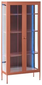 Prosklená vitrína s LED HARTY Kov 80 cm Zlatohnědá