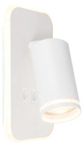 LED Nástěnné bodové svítidlo PIPE 1xGU10/10W/230V + LED/6W bílá