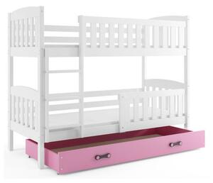 Dětská patrová postel KUBUS s úložným prostorem 80x190 cm - bílá Šedá
