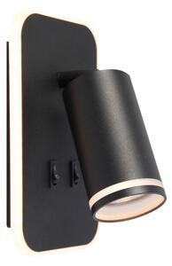 LED Nástěnné bodové svítidlo PIPE 1xGU10/10W/230V + LED/6W černá
