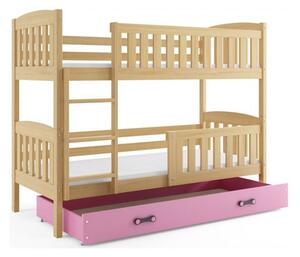 Dětská patrová postel KUBUS s úložným prostorem 80x190 cm - borovice Šedá