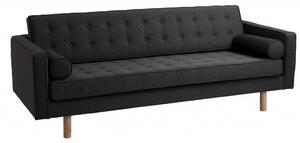 Nordic Design Antracitově šedá látková třímístná pohovka Emmet Timber 220 cm