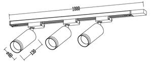 Bodové svítidlo v lištovém systému PIPE 3xGU10/10W/230V černá