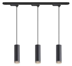 Lustr na lanku v lištovém systému PIPE 3xGU10/10W/230V černá