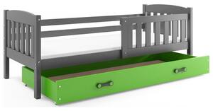Dětská postel KUBUS s úložným prostorem 80x160 cm - grafit Zelená