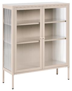 Prosklená komoda LERRYN Kov 90 cm Béžová