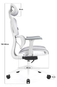 Kancelářská ergonomická židle LEVANO šedá/bílá/černá
