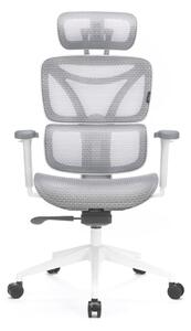 Kancelářská ergonomická židle LEVANO šedá/bílá/černá