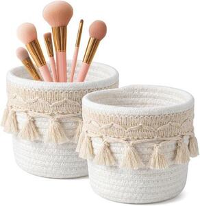 Kartáče na makrem na skladový koš - slonovina-barevná macramé - boho-style - univerzální organizátor - ShopFlot