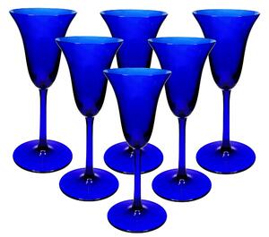 Modré ručně foukané sklenice 100 ml, 6 ks