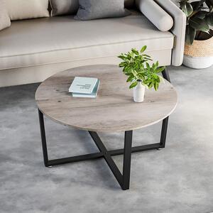 VASAGLE Konferenční stolek kulatý 88 cm šedé dřevo
