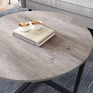 VASAGLE Konferenční stolek kulatý 88 cm šedé dřevo