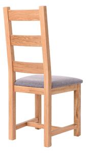 Dubová židle Ladder Back šedá látka