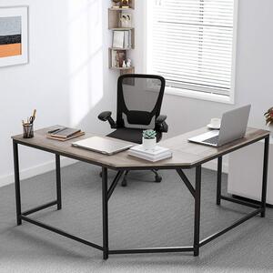 VASAGLE Rohový kancelářský stůl šedé dřevo 149 x 75 x 149 cm