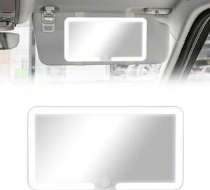 Přenosné kosmetické zrcadlo pro auto s LED osvětlením a 3 režimy osvětlení, ideální pro make-up a péči o jízdu