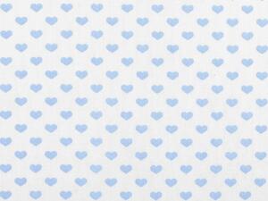Bavlněná látka srdce METRÁŽ - 15 bílá modrá světlá