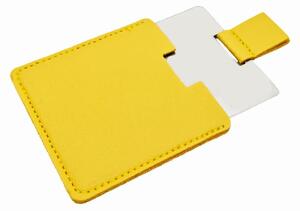 Kapesní zrcátko zrcadlo - Nerezová ocel - 6 x 6 cm - S pouzdrem - Modré
