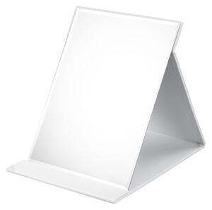 Skládací kosmetické zrcadlo cestovní zrcadlo - 21 x 15 cm - Bílé -Polyuretankůže - Na cesty a dovolenou