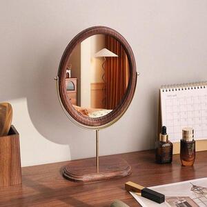 Dřevěné stolní zrcadlo - Mirror Mirror - Make-up Aplikace - 360 Developers Rotable - 20x12x34 cm - Zlatá-malé