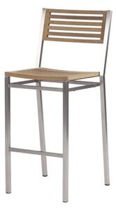 Barlow Tyrie Nerezová barová židle Equinox, Barlow Tyrie, 47x51x106 cm, rám nerez, teak