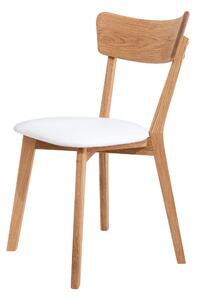 Dubová židle Diana bílá koženka - olej