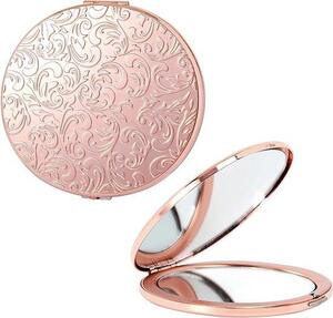 FastShopping - Oval Mini Reismiror - Přenosné skládací zrcadlo - Elegantní a firmní - 1X/2X Magnifikační - Kompaktní design - Růžový Oválný vzor