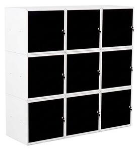 9x Uzamykatelná kovová skříňka Trestles SKM 450x450x450, černá dvířka