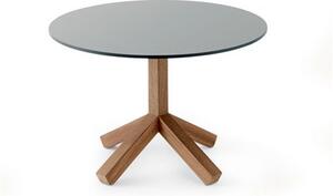 Roda Teakový konferenční stolek Root, Roda, kulatý 67x44 cm, teakový rám, HPL deska šedá (grey)