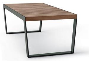 Roda Rozkládací jídelní stůl Spinnaker, Roda, obdélníkový 209-335x102x74 cm, lakovaný nerezový rám barva dle vzorníku, teaková deska