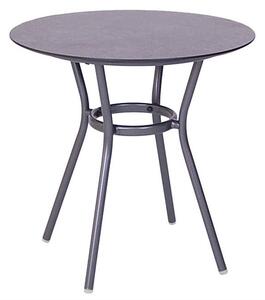 Stern Jídelní stolek Space, Stern, kulatý 68x67 cm, rám lakovaný hliník šedočerný (anthracite), deska HPL Silverstar 2.0 šedo-bílá (Vintage grey)
