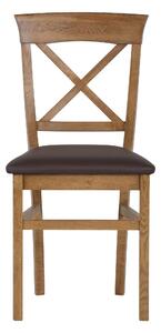 Polstrovaná židle Torino dub rustik s hnědou koženkou
