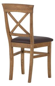 Polstrovaná židle Torino dub rustik s hnědou koženkou