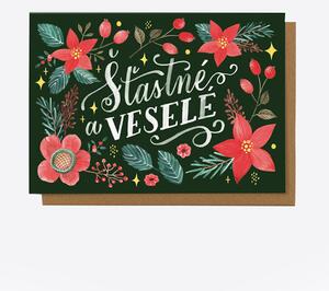 Šťastné a veselé - přání zelené