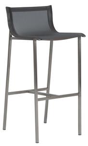Stern Nerezová barová židle Barny, Stern, 40x56x95 cm, rám nerez, výplet textilen stříbrnočerný (silver grey)