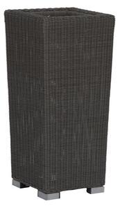 Stern Ratanový květináč velký, Stern, 39x39x111 cm, umělý ratan šedý (basalt grey)